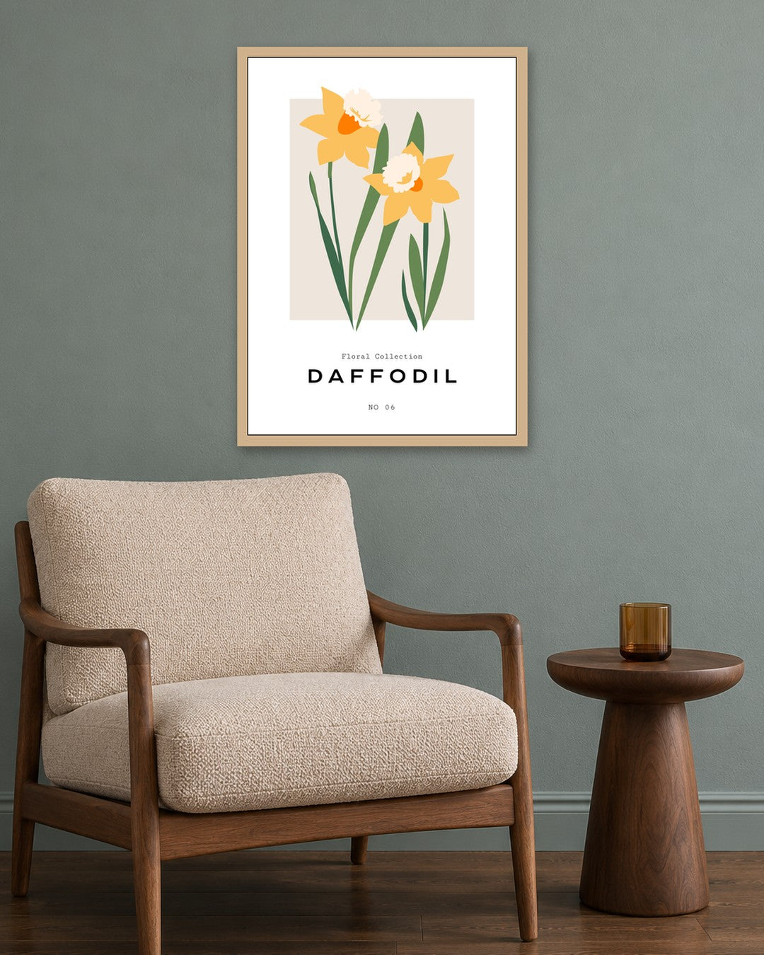 SENT Studio - Botanical Poster No. 47 - oak frame in a room