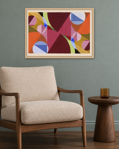 Joseph Schillinger - Area Broken by Perpendiculars - oak frame in a room