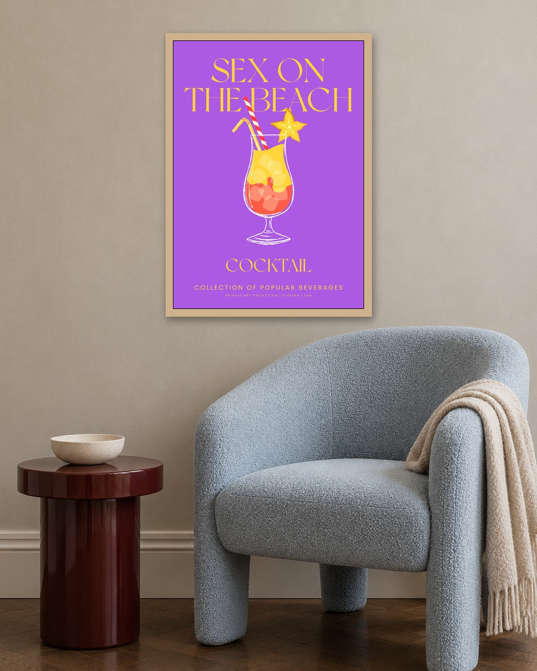 SENT Studio - Cocktail Poster No. 28 - oak frame in a room