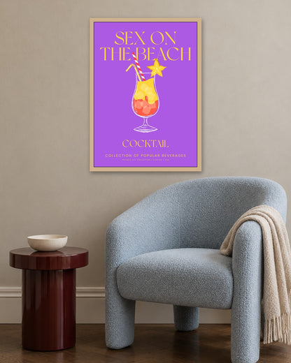 SENT Studio - Cocktail Poster No. 28 - oak frame in a room