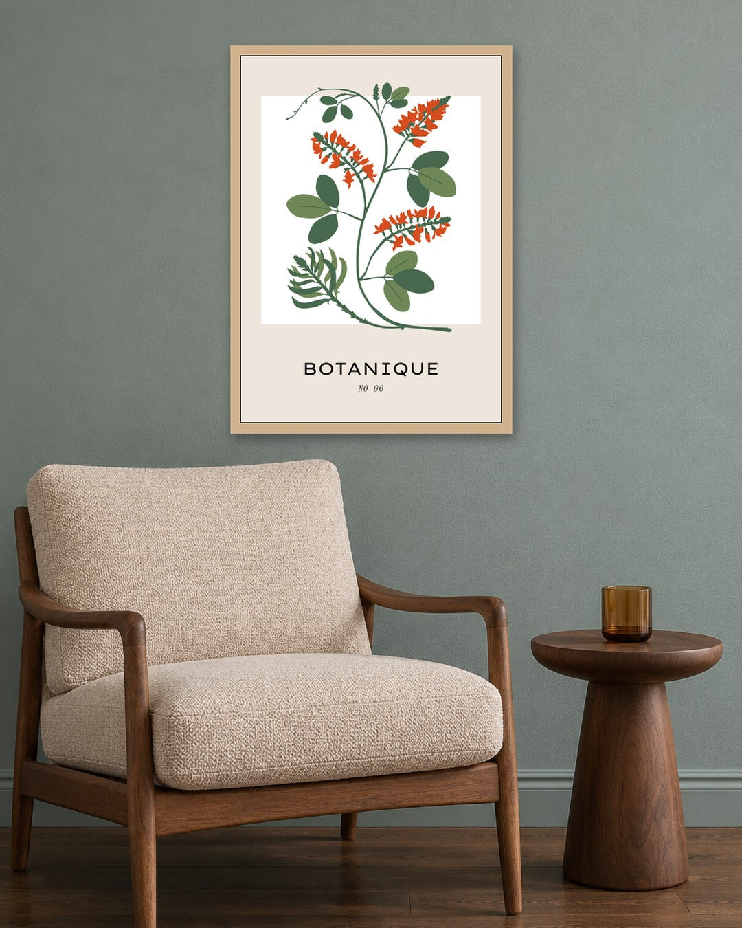 SENT Studio - Botanical Poster No. 15 - oak frame in a room