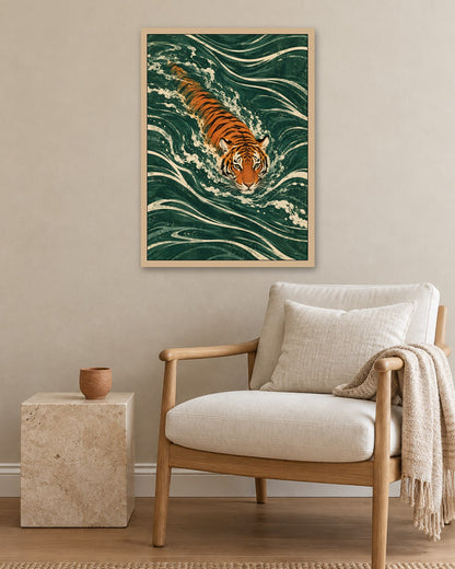 Gracie Cole - Tiger Tide - oak frame in a room