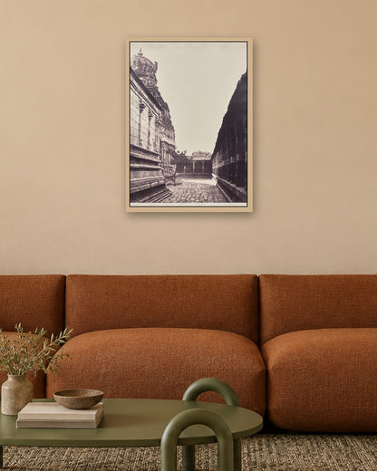 Captain Linnaeus Tripe - Perumal Temple Vimana from Corner of Court, Madurai - oak frame in a room