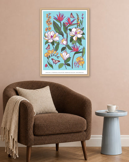 SENT Studio - Flower Poster No. 1 - oak frame in a room