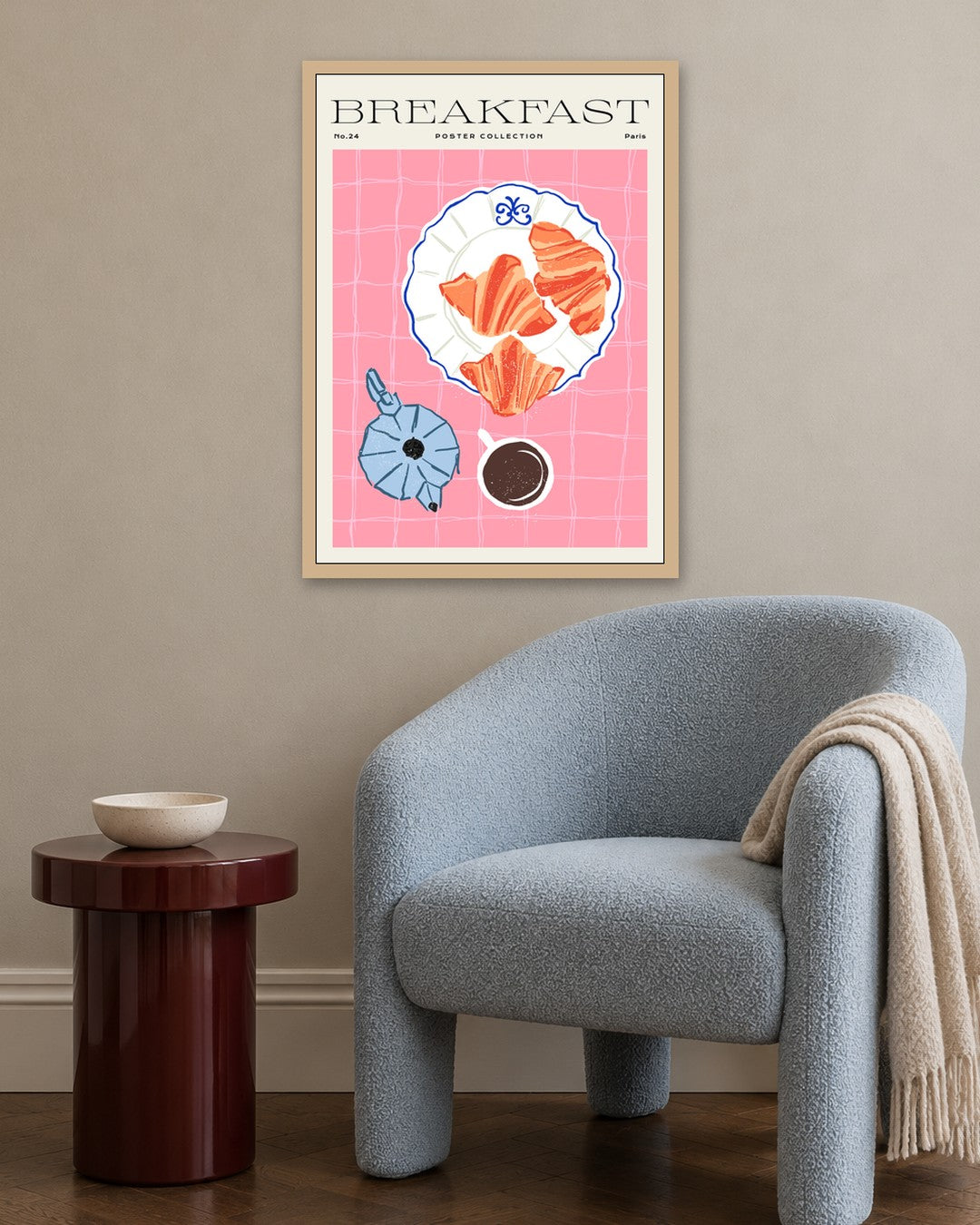 SENT Studio - Cravings Poster No. 24 - oak frame in a room