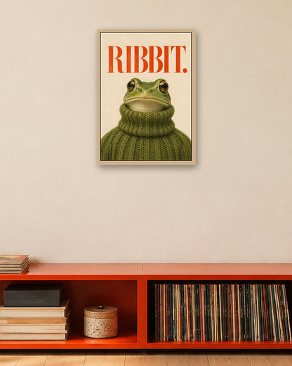Paige Hilton - Ribbit - oak frame in a room