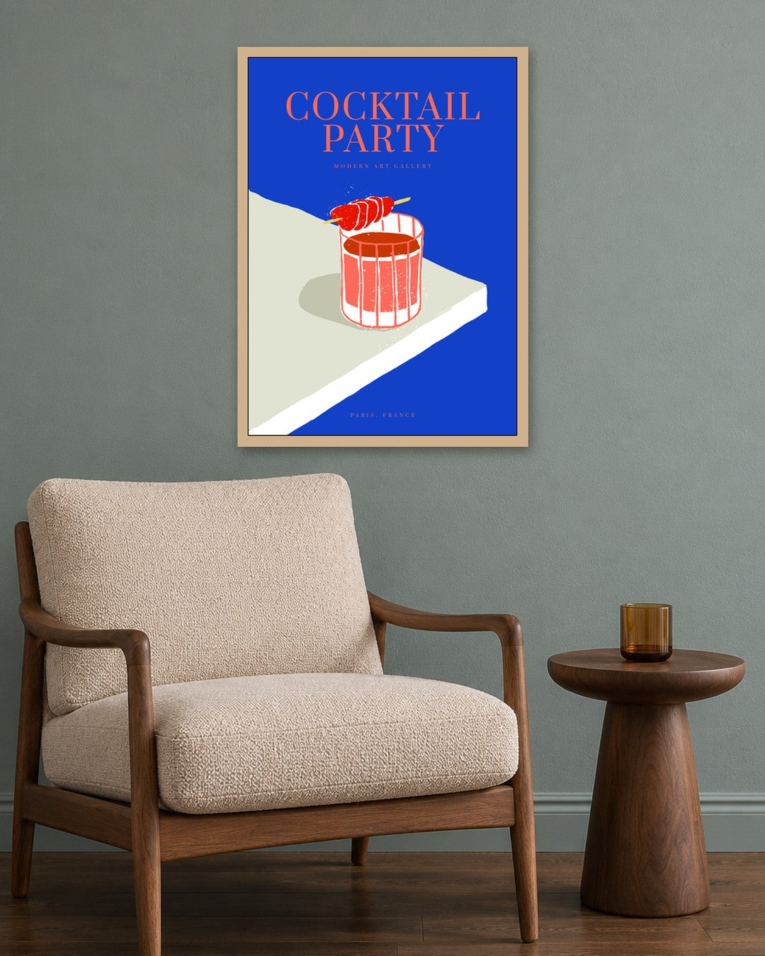 SENT Studio - Cravings Poster No. 13 - oak frame in a room