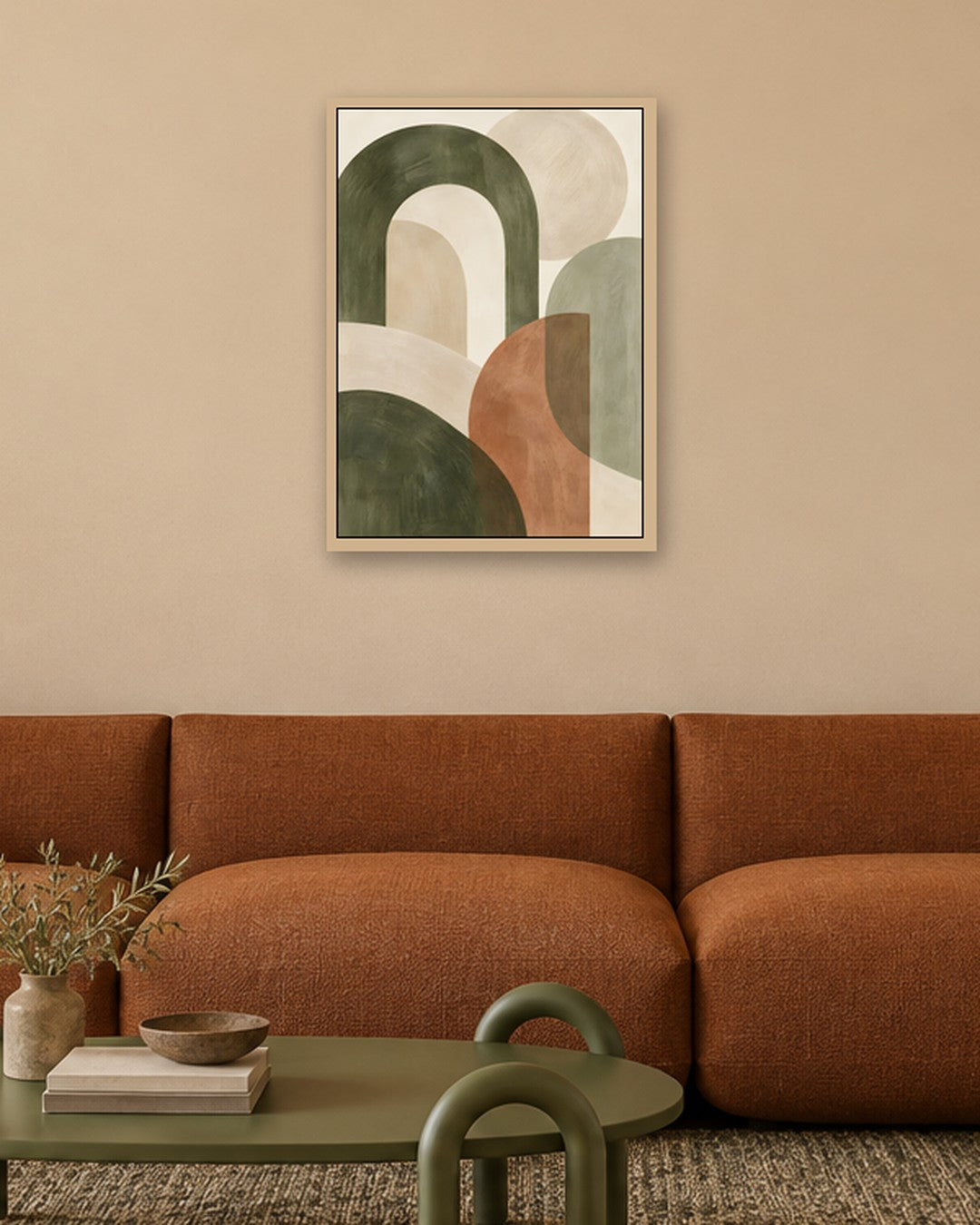 Hugo Morgan - Earthy Archways in Harmony - oak frame in a room