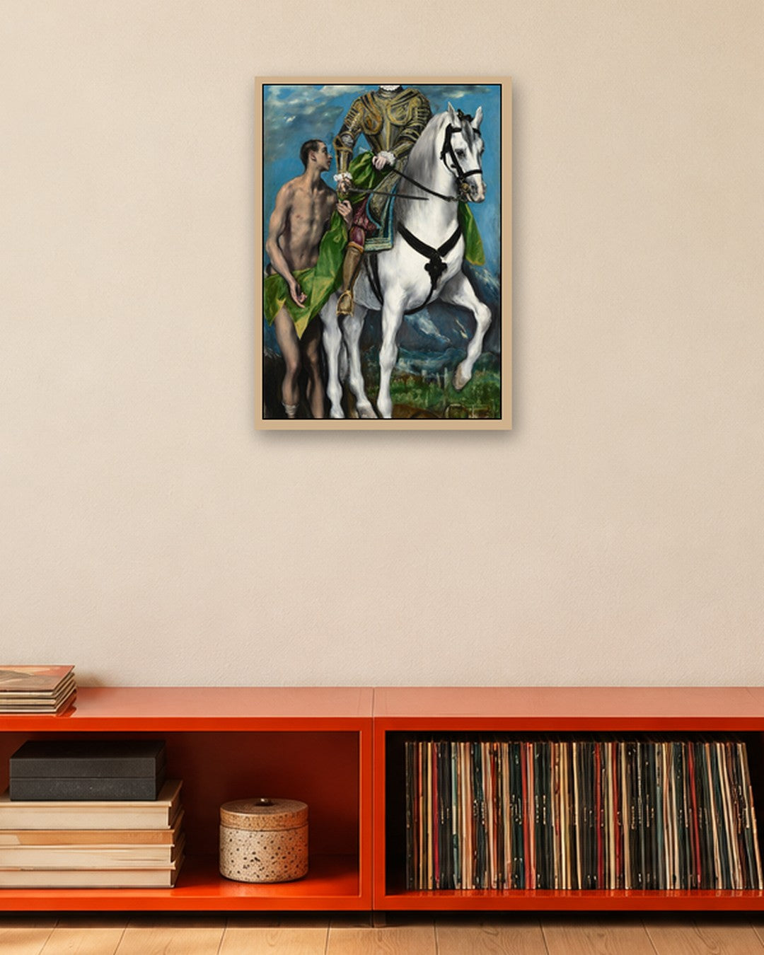 El Greco - Saint Martin and the Beggar II - oak frame in a room