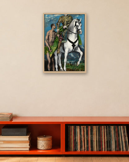 El Greco - Saint Martin and the Beggar II - oak frame in a room