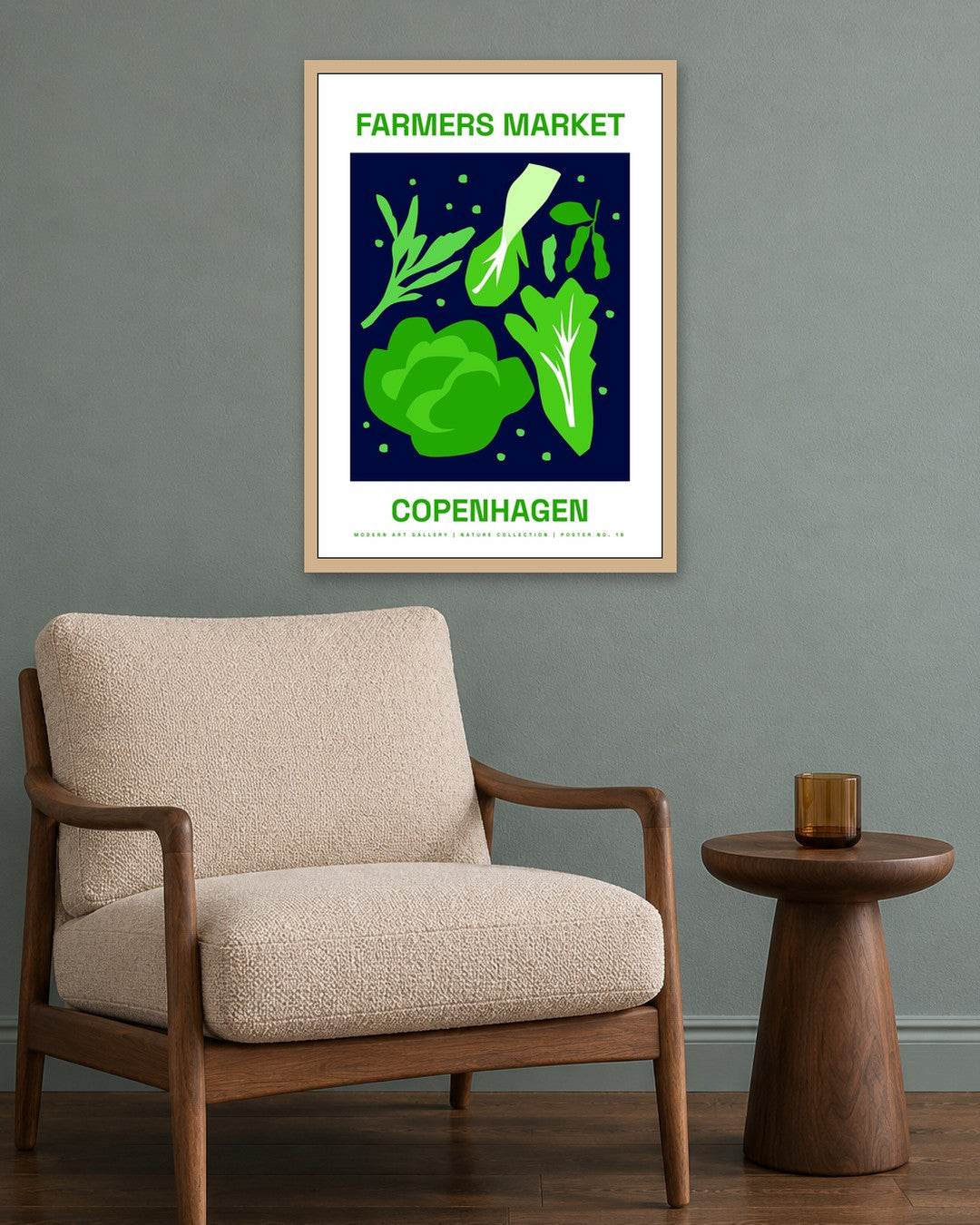 SENT Studio - Artistic Poster No. 18 - oak frame in a room