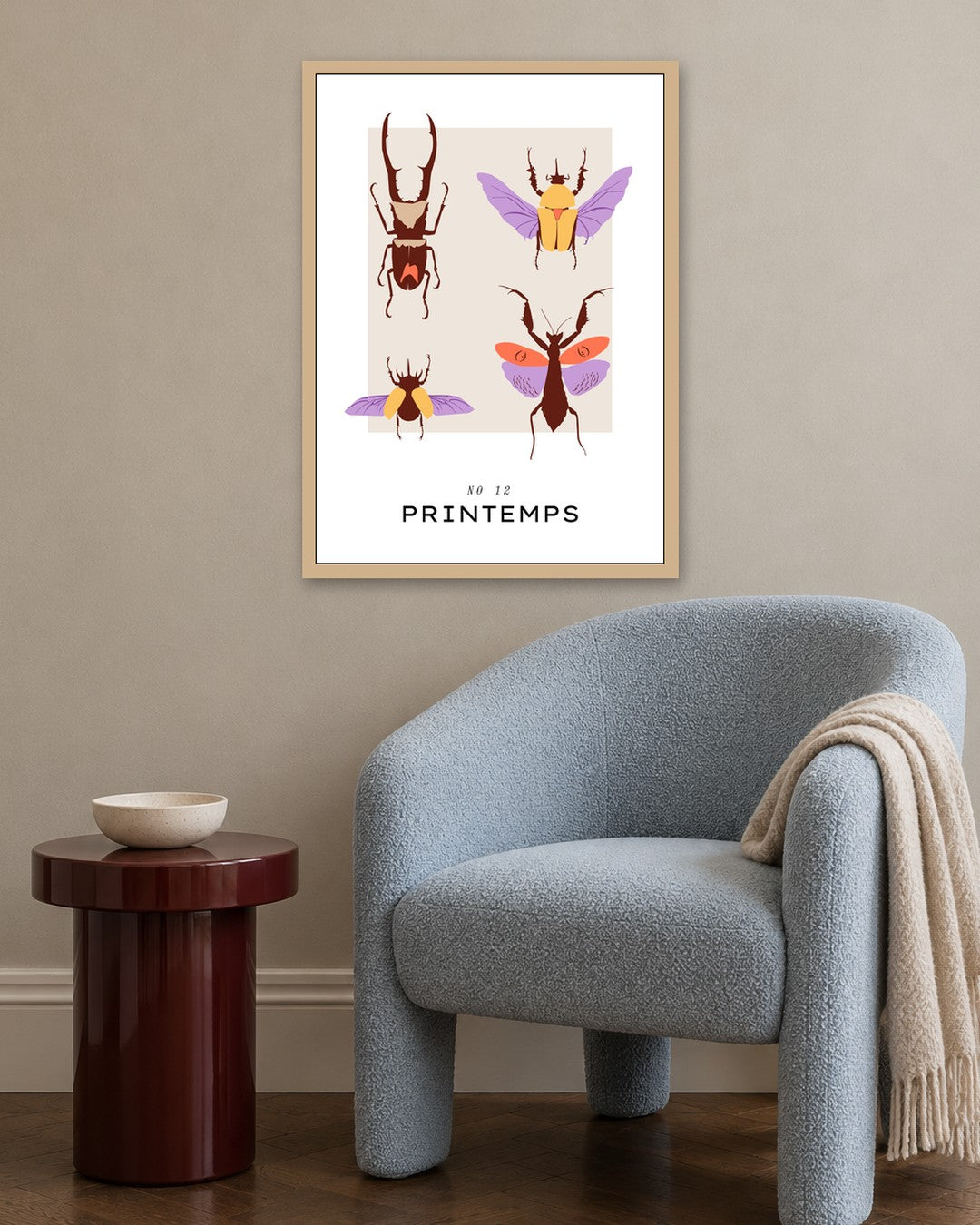 SENT Studio - Botanical Poster No. 30 - oak frame in a room