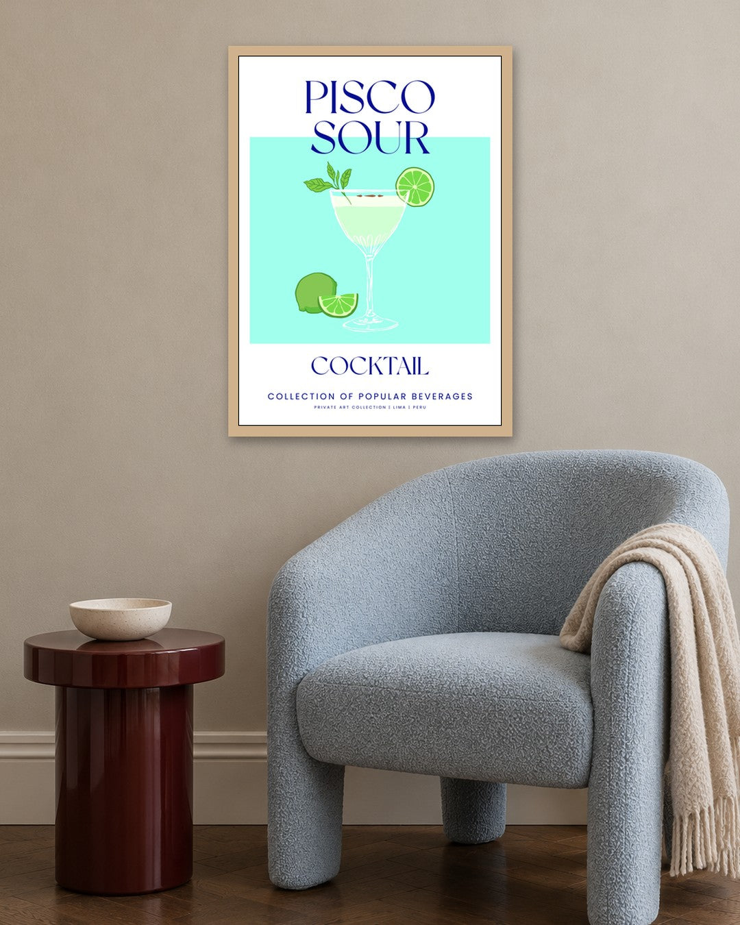 SENT Studio - Cocktail Poster No. 18 - oak frame in a room