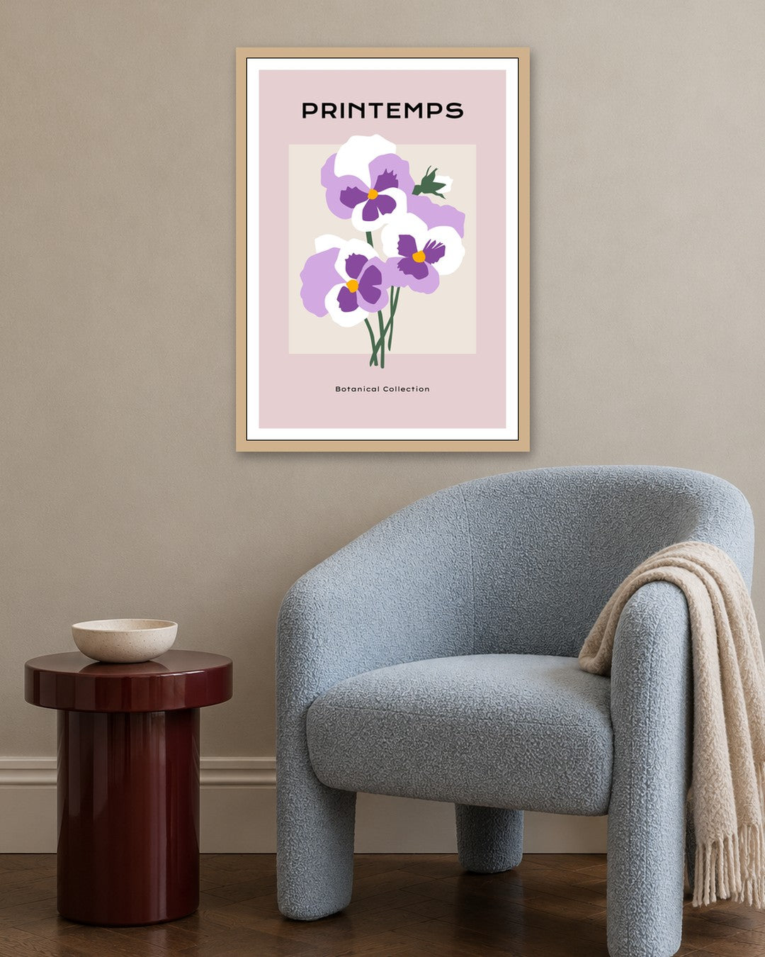 SENT Studio - Botanical Poster No. 55 - oak frame in a room