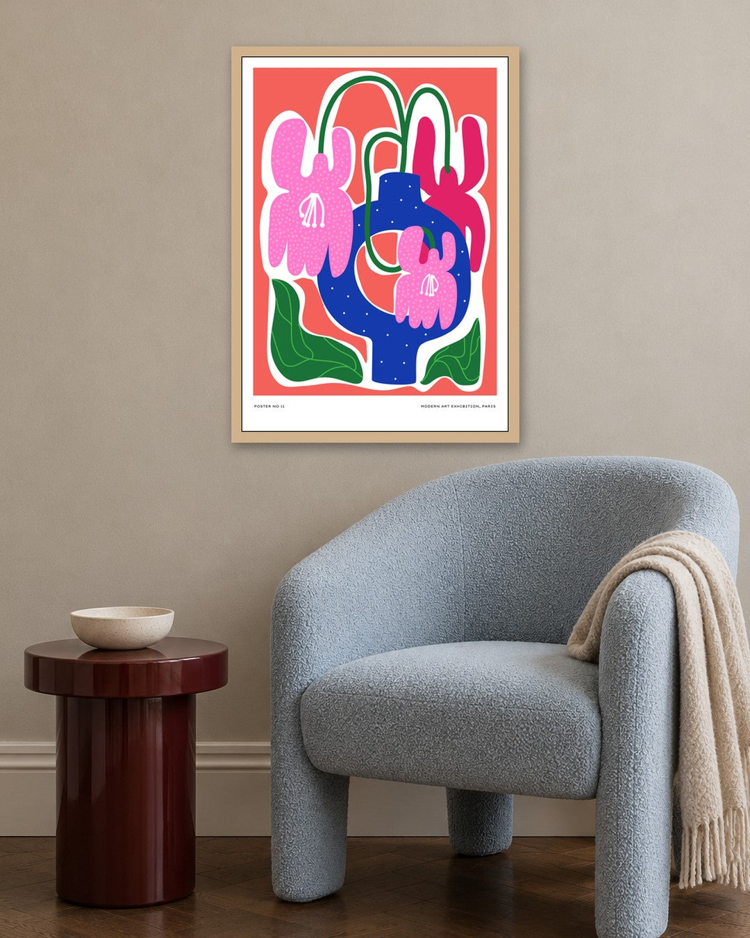 SENT Studio - Aesthetic Poster No. 11 - oak frame in a room