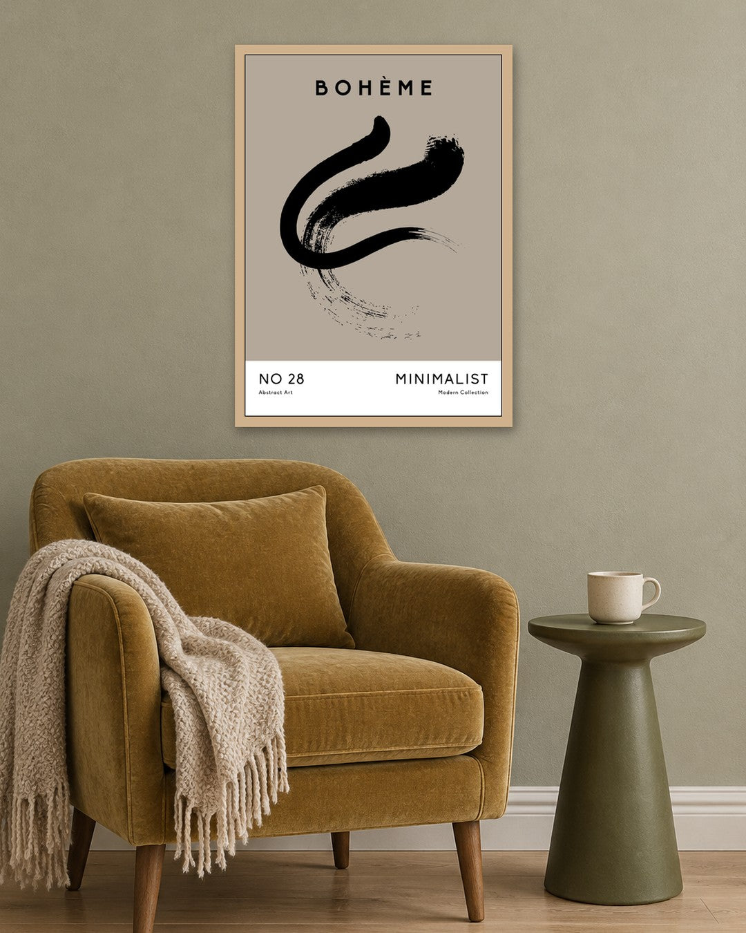 SENT Studio - Bohemian Poster No. 17 - oak frame in a room