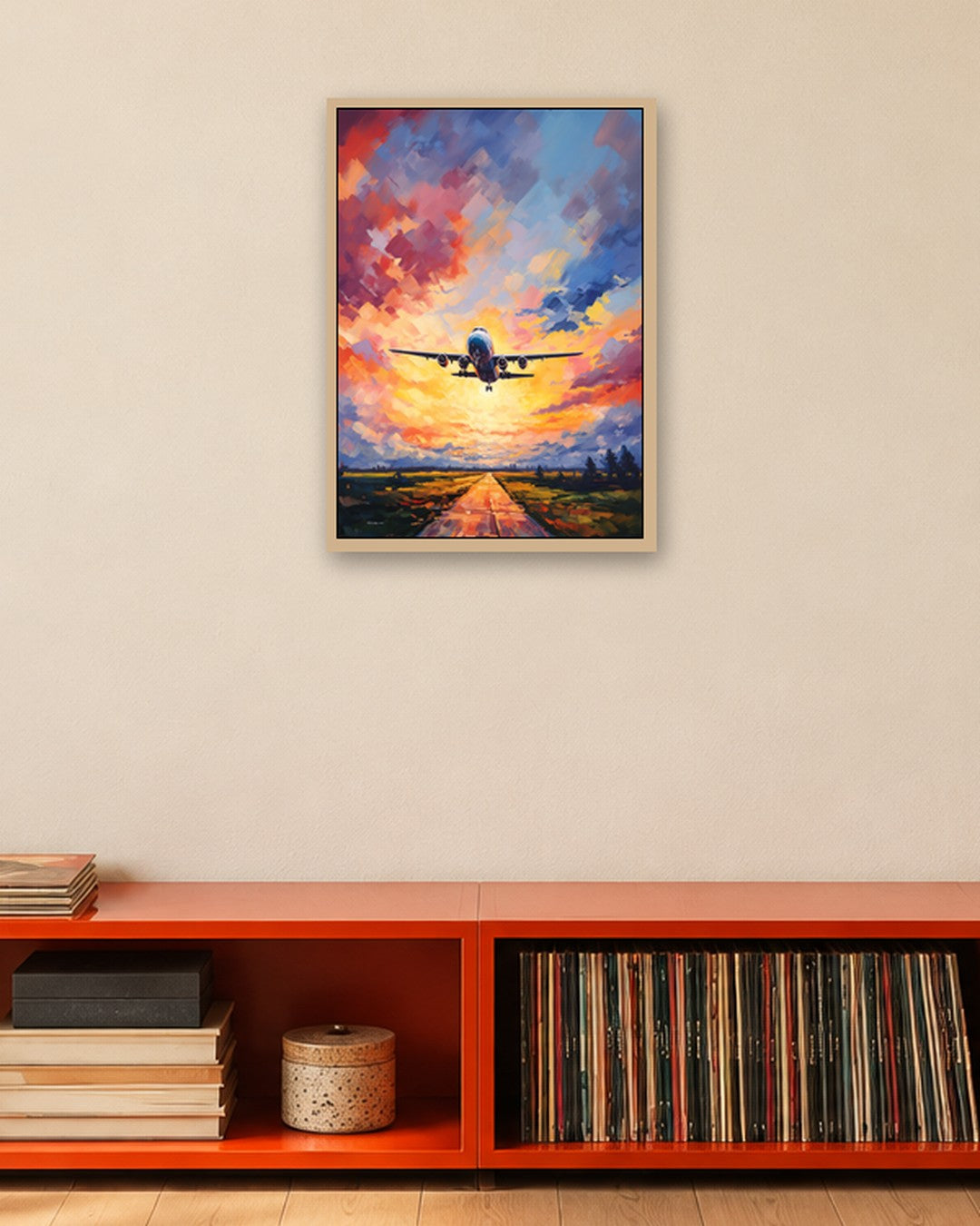 SENT Studio - Sunset Flight - oak frame in a room