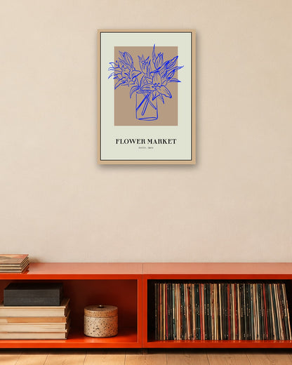 SENT Studio - Blooming Flowers Poster No. 59 - oak frame in a room