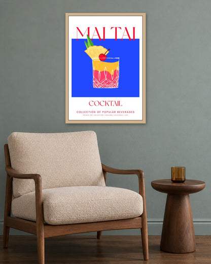 SENT Studio - Cocktail Poster No. 14 - oak frame in a room