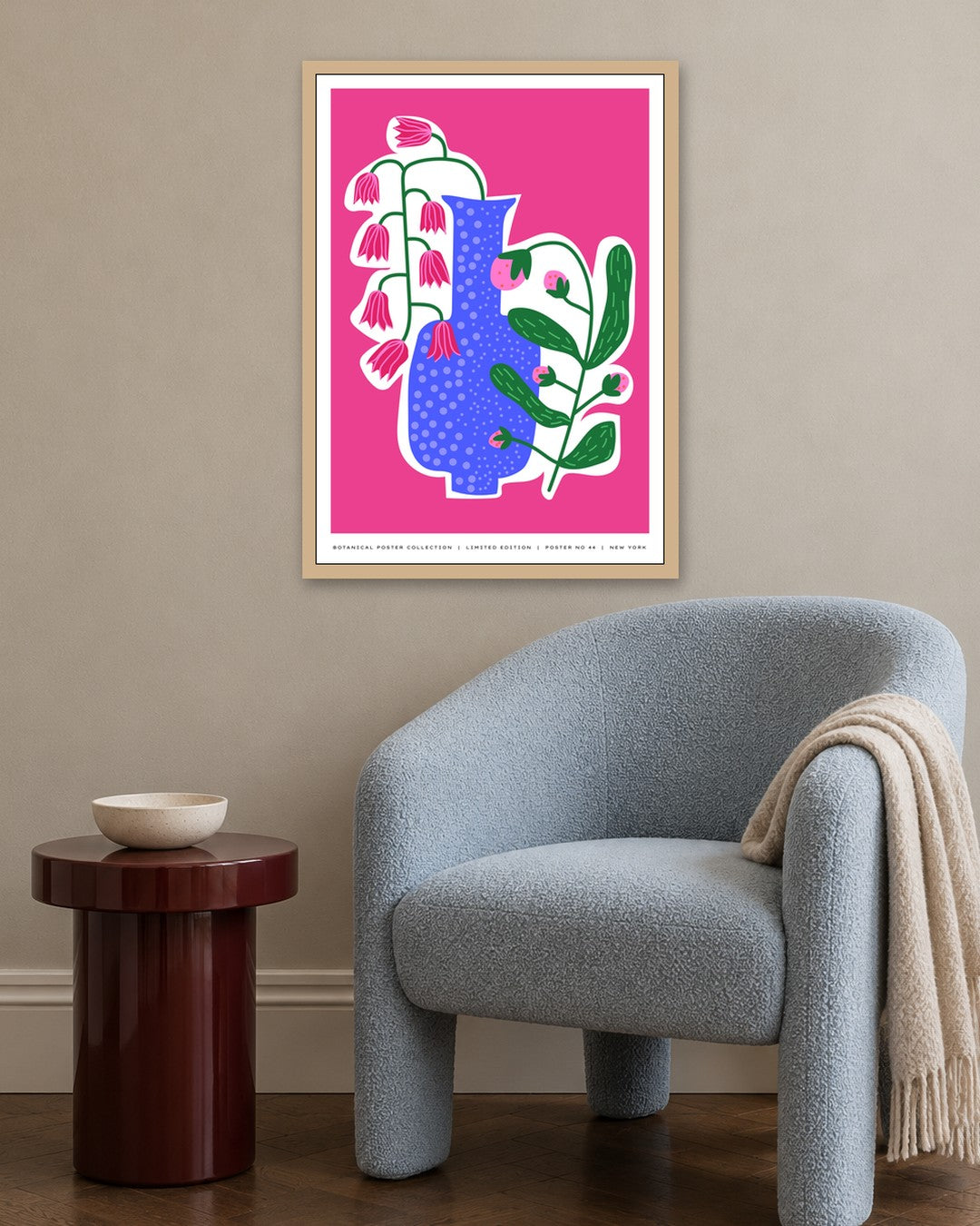 SENT Studio - Aesthetic Poster No. 44 - oak frame in a room