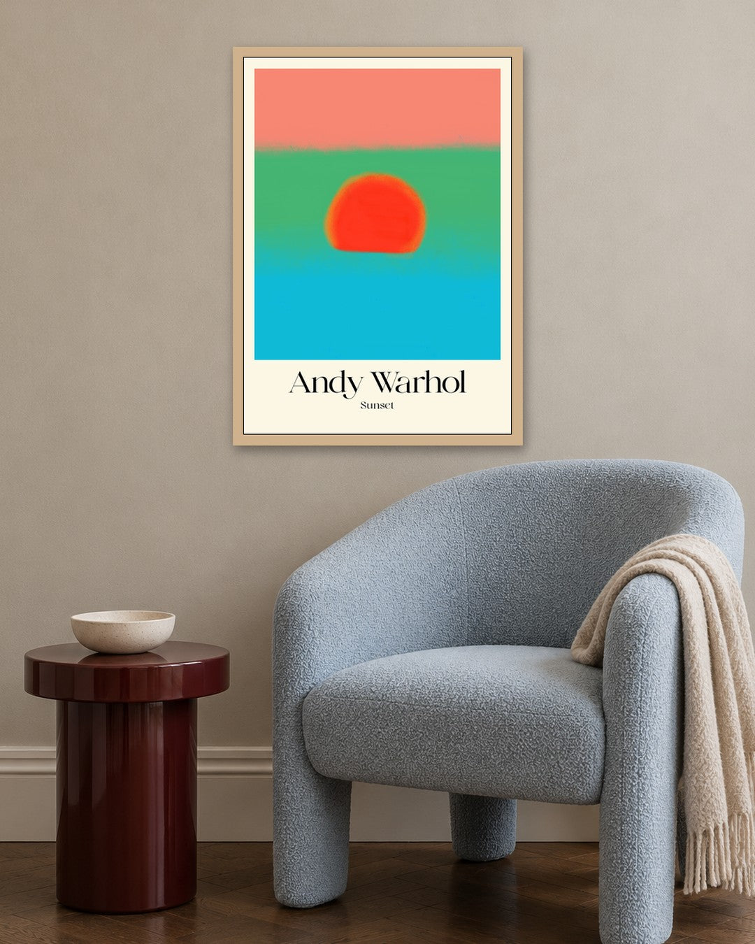 SENT Studio - Sunset Emerald - oak frame in a room