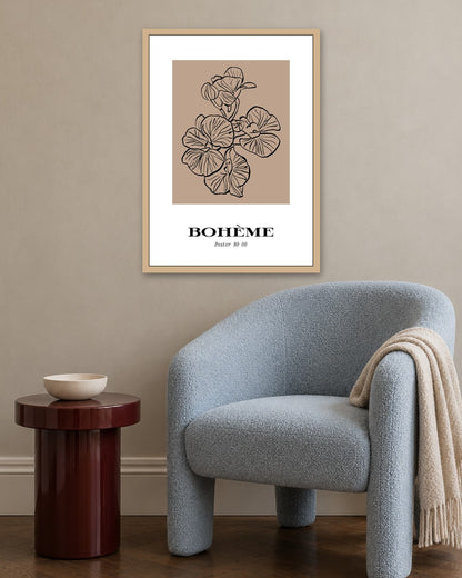SENT Studio - Blooming Flowers Poster No. 8 - oak frame in a room