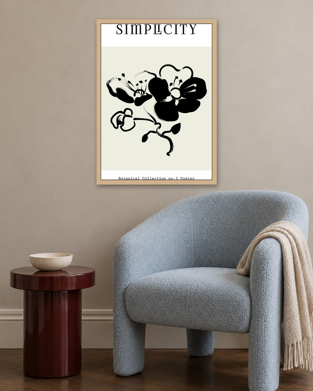 SENT Studio - Bohemian Poster No. 10 - oak frame in a room