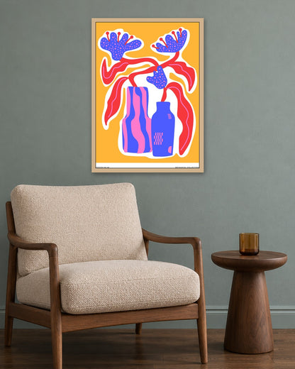 SENT Studio - Aesthetic Poster No. 48 - oak frame in a room