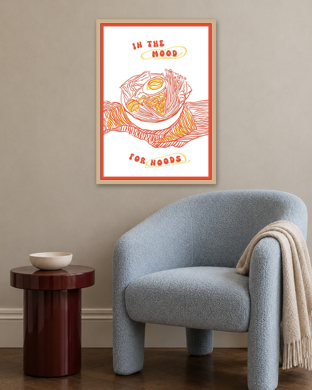 SENT Studio - Cravings Poster No. 40 - oak frame in a room