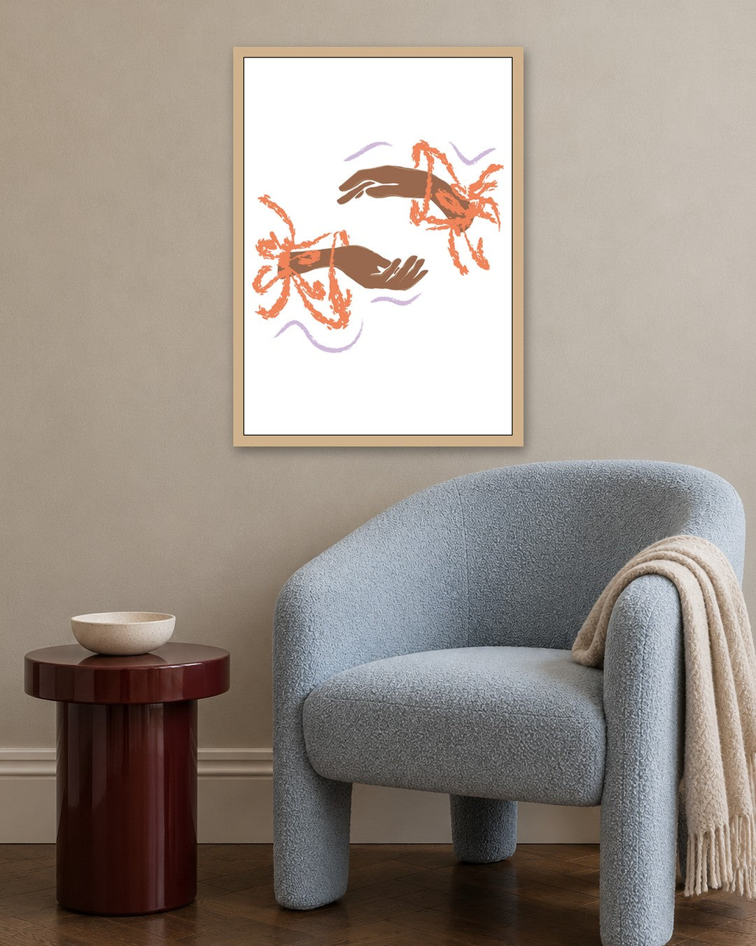 SENT Studio - Blooming Flowers Poster No. 41 - oak frame in a room