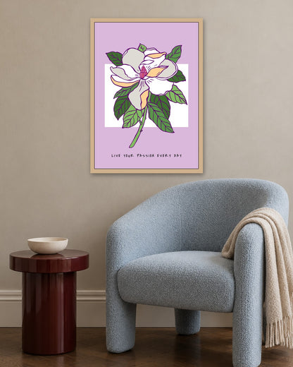 SENT Studio - Flower Poster No. 14 - oak frame in a room