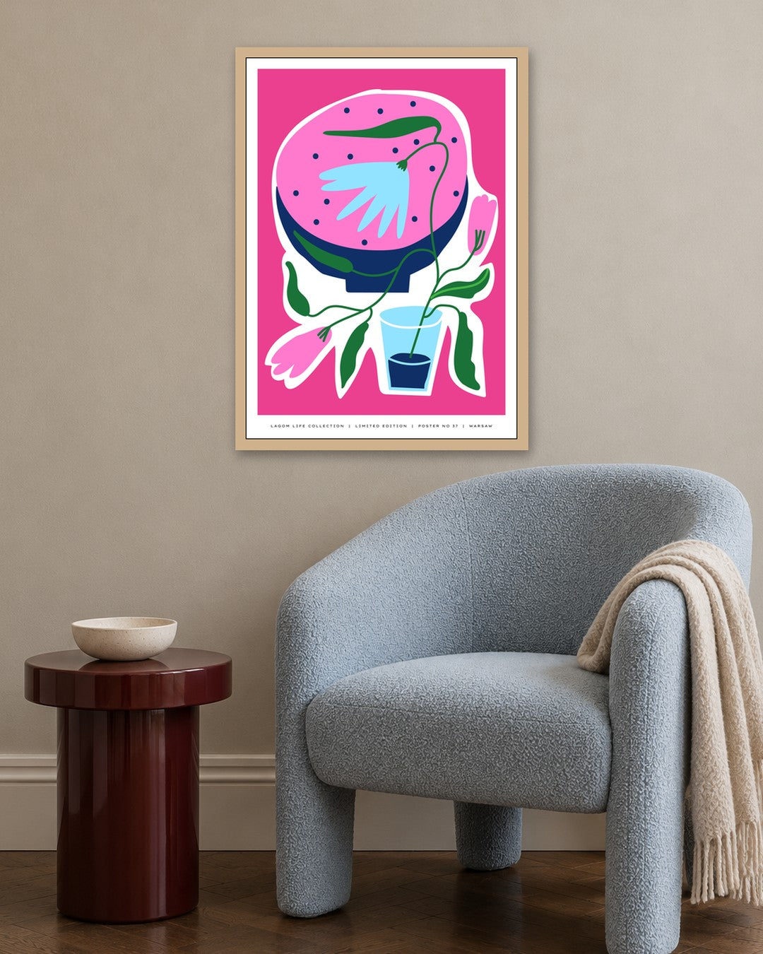 SENT Studio - Aesthetic Poster No. 37 - oak frame in a room
