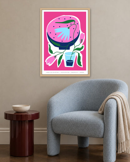 SENT Studio - Aesthetic Poster No. 37 - oak frame in a room