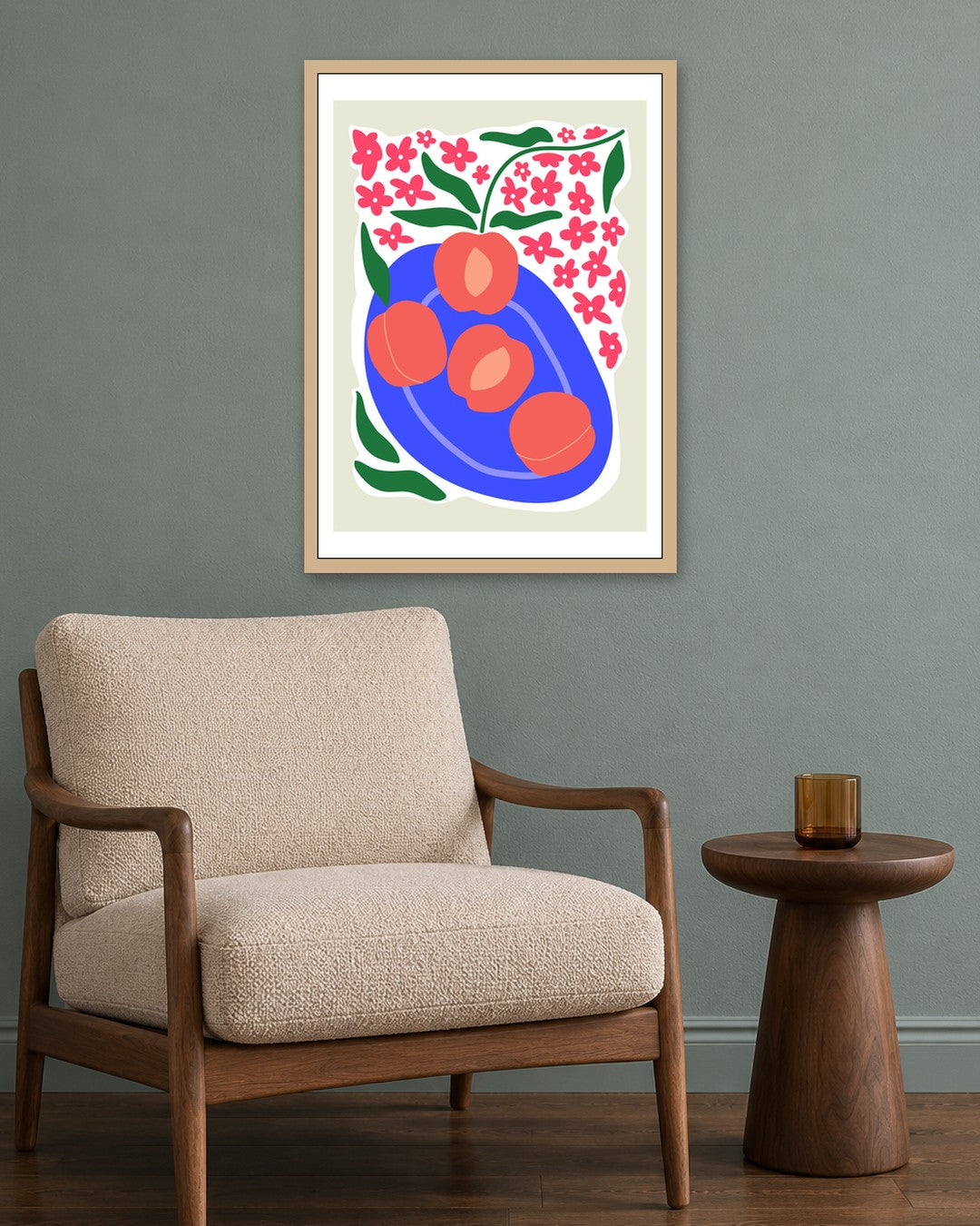 SENT Studio - Aesthetic Poster No. 50 - oak frame in a room