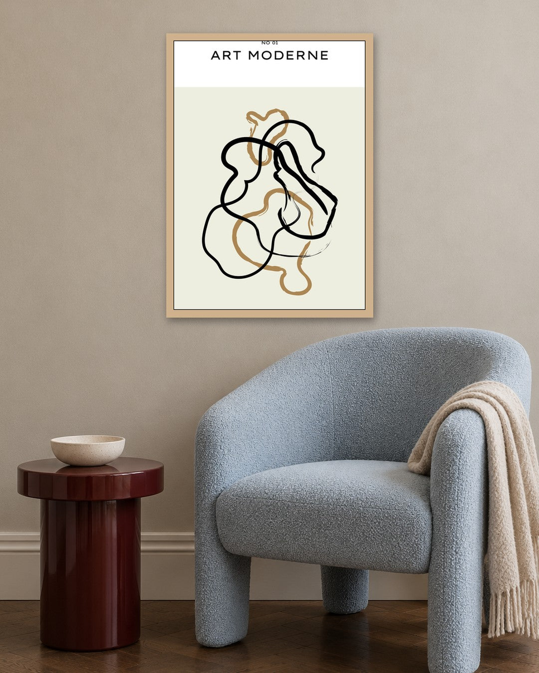 SENT Studio - Bohemian Poster No. 100 - oak frame in a room