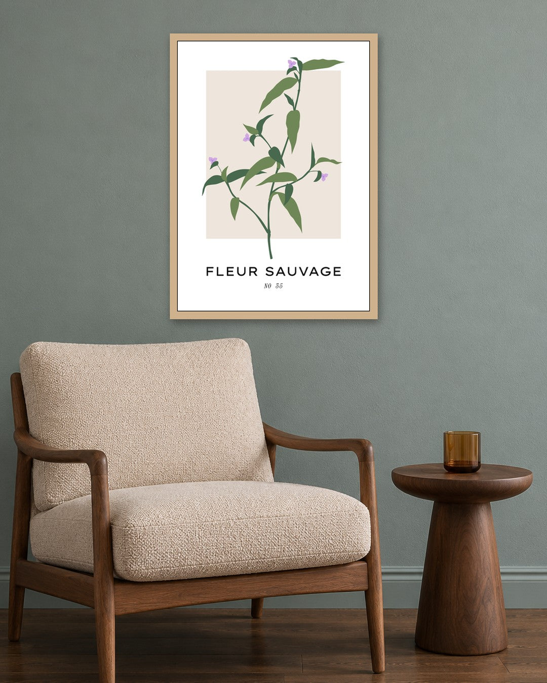 SENT Studio - Botanical Poster No. 58 - oak frame in a room