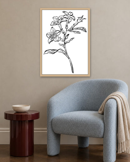 SENT Studio - Blooming Flowers Poster No. 20 - oak frame in a room