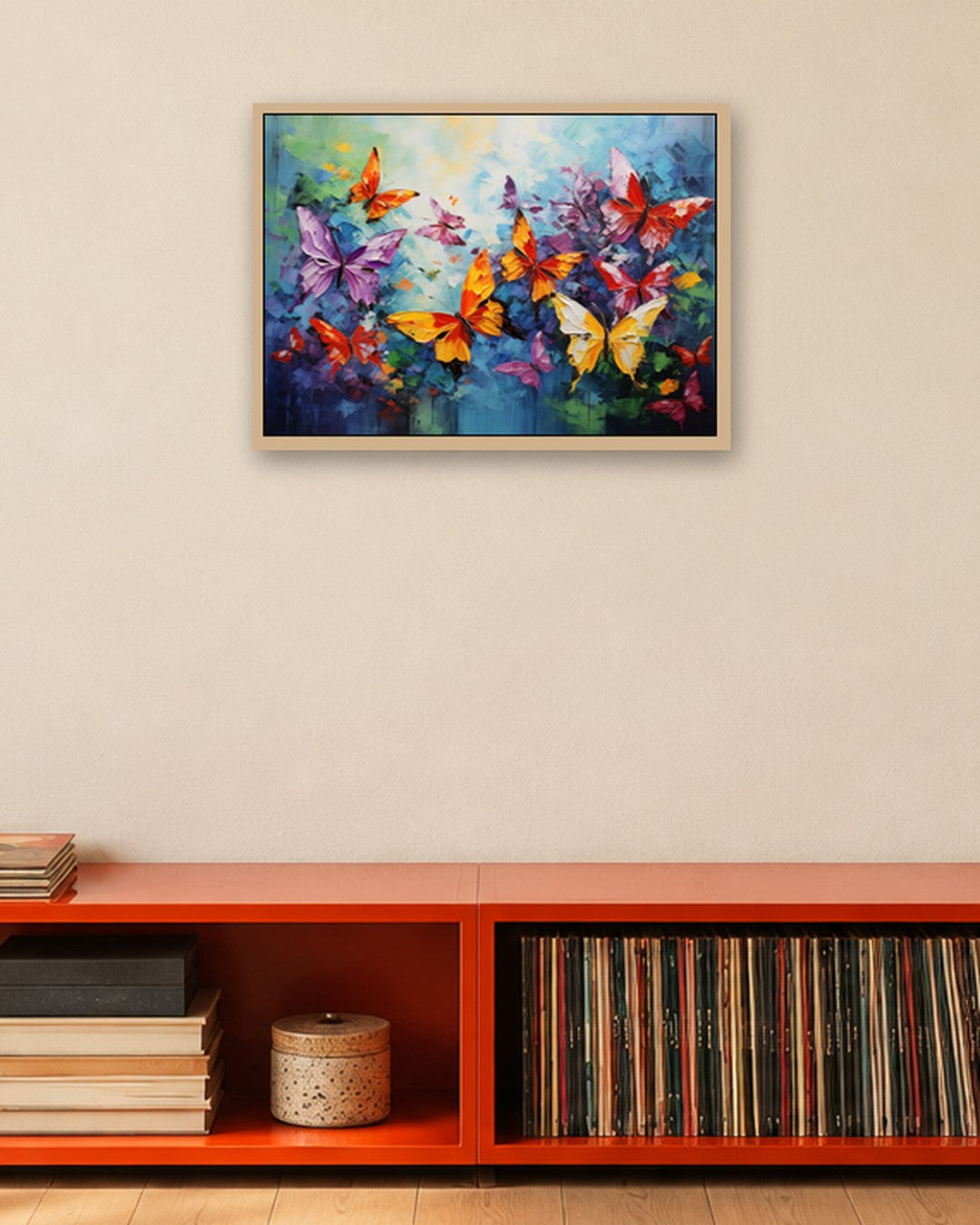 SENT Studio - Butterflies No. 18 - oak frame in a room