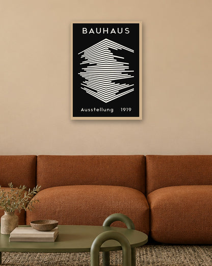 Bauhaus - Poster No. 47 - oak frame in a room