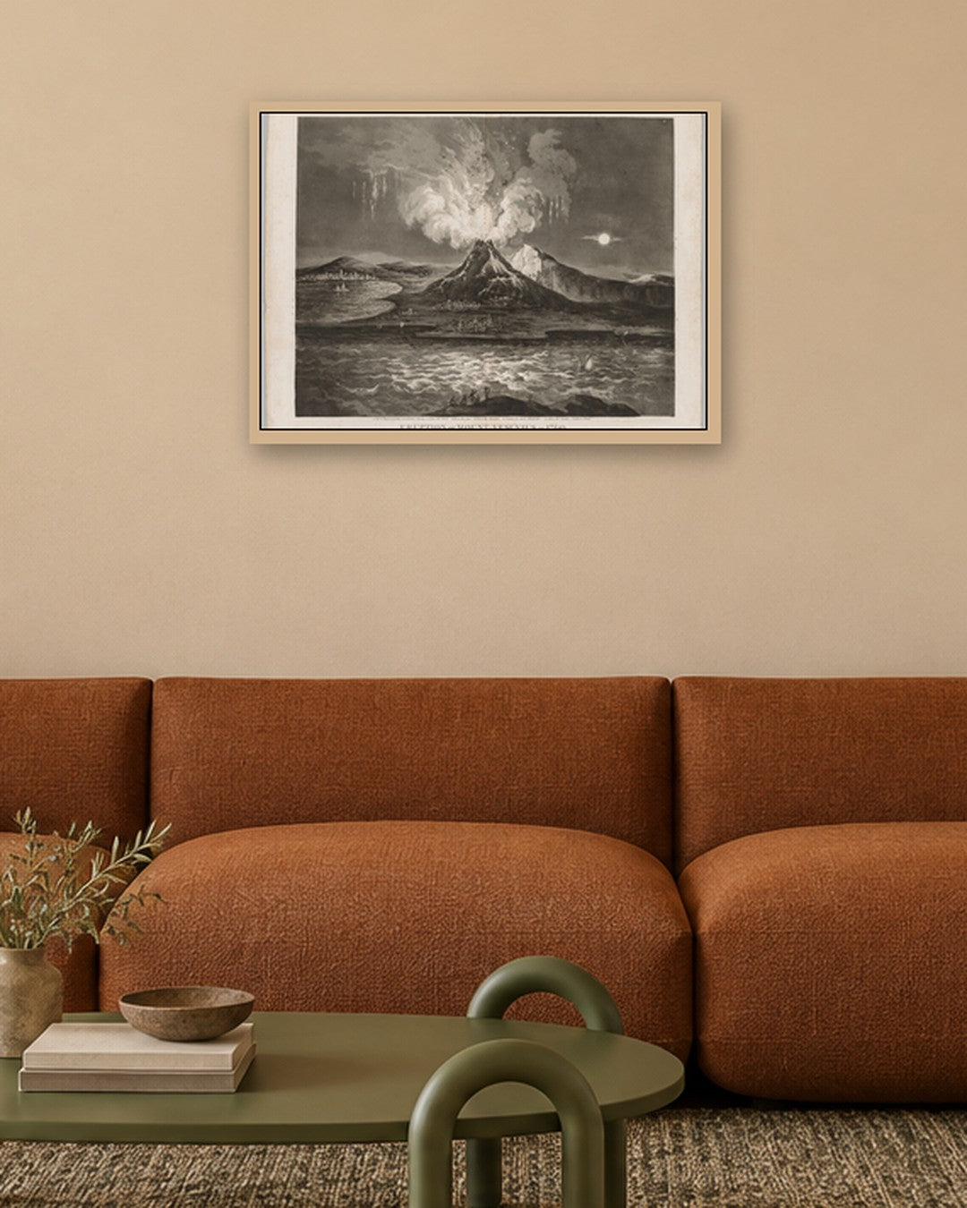 Thomas Sutherland - Eruption of Mount Vesuvius in 1769 - oak frame in a room