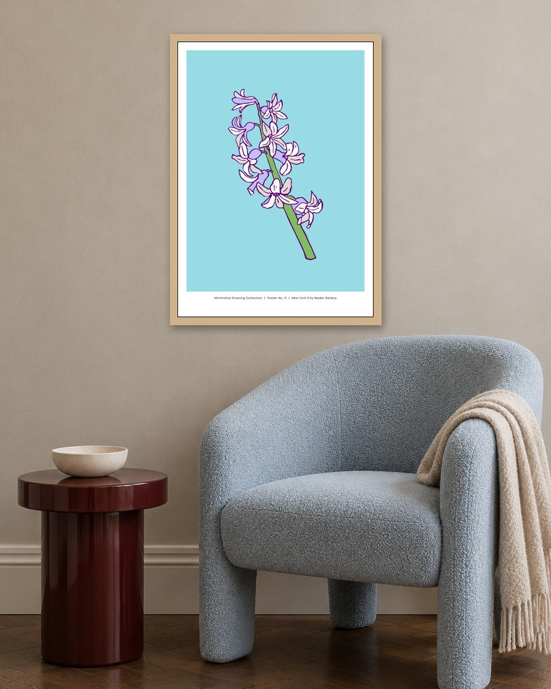 SENT Studio - Flower Poster No. 13 - oak frame in a room