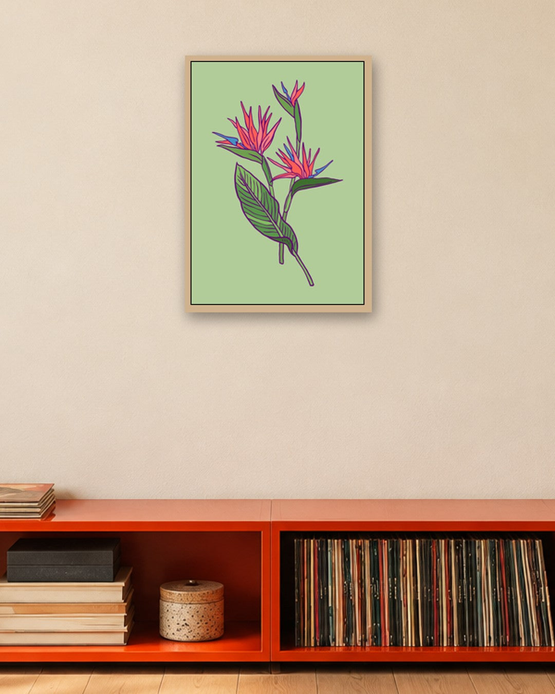 SENT Studio - Flower Poster No. 21 - oak frame in a room