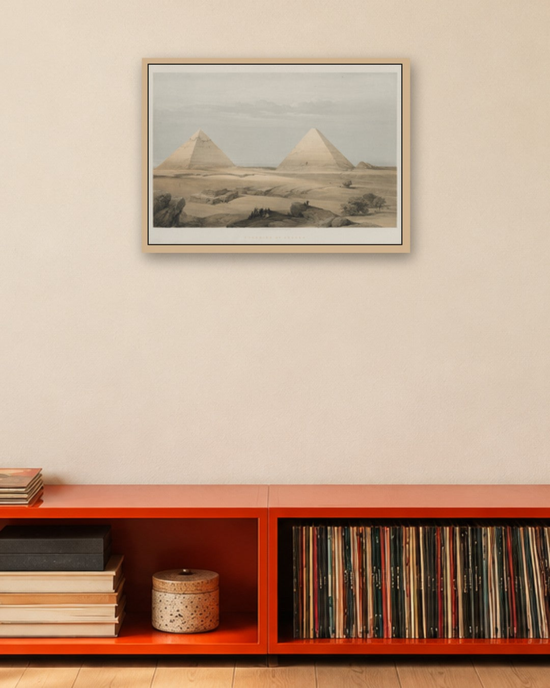 Louis Haghe - Egypt and Nubia, Volume II: Pyramids of Geezeh - oak frame in a room
