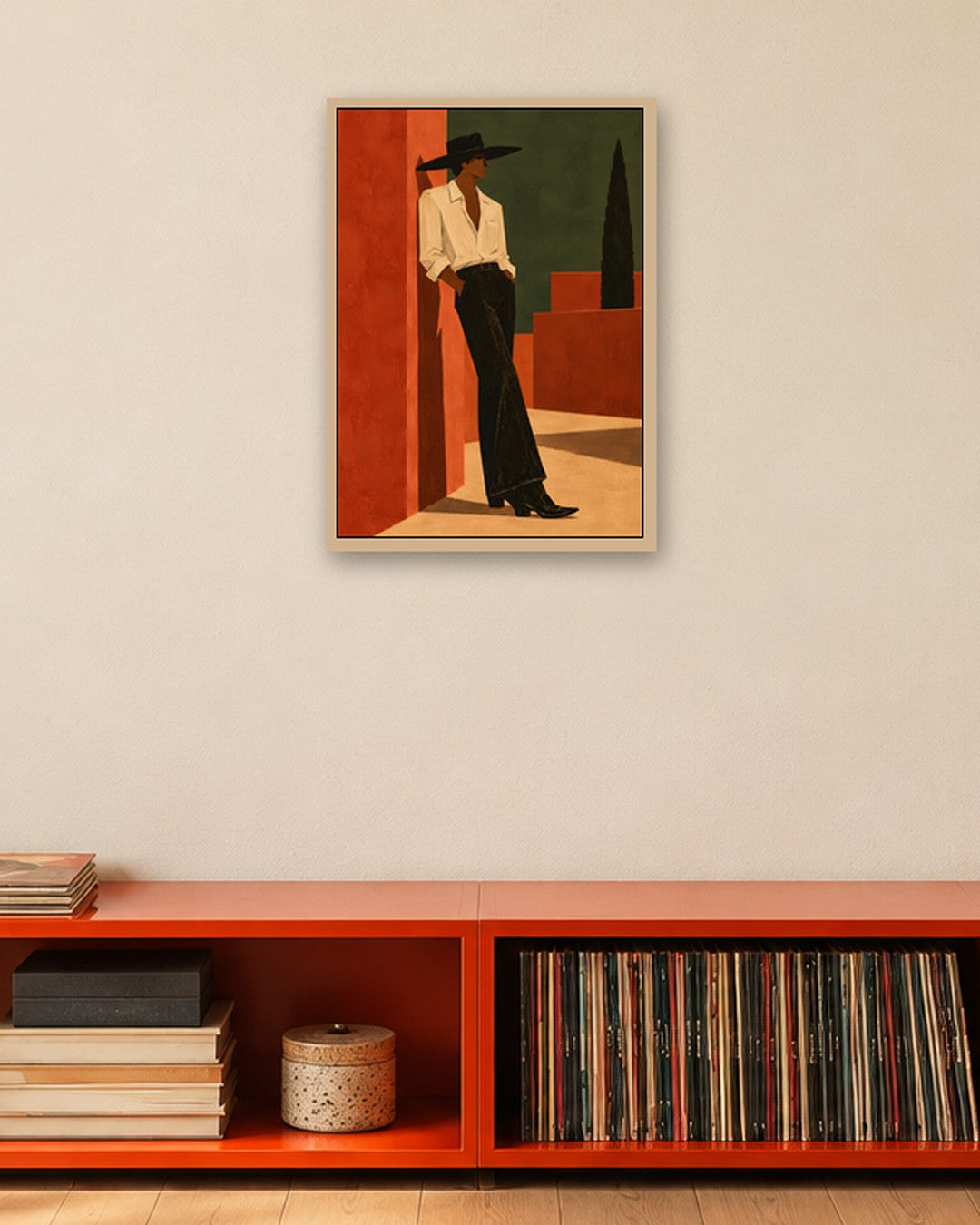 Paige Hilton - Leaning In - oak frame in a room