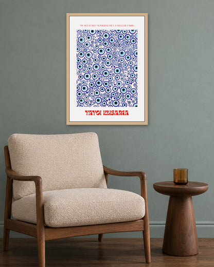 SENT Studio - Evil Eye Dots - oak frame in a room