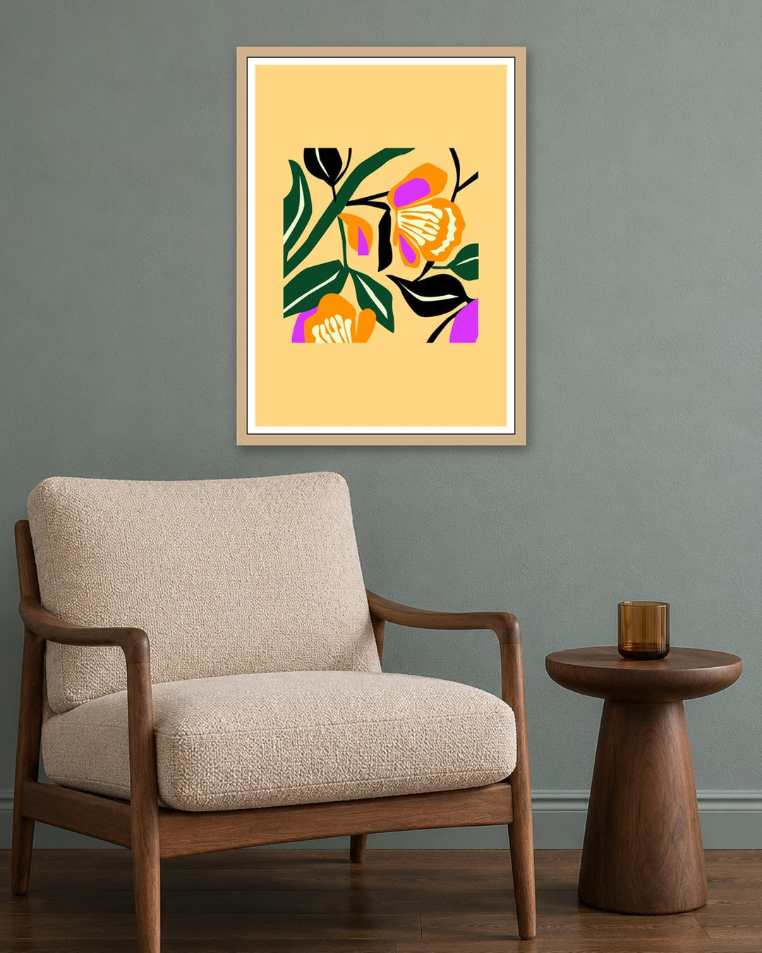 SENT Studio - Artistic Poster No. 43 - oak frame in a room
