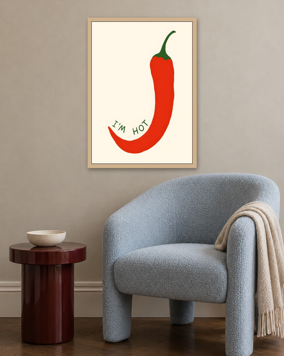 Gracie Cole - I'm Hot - oak frame in a room
