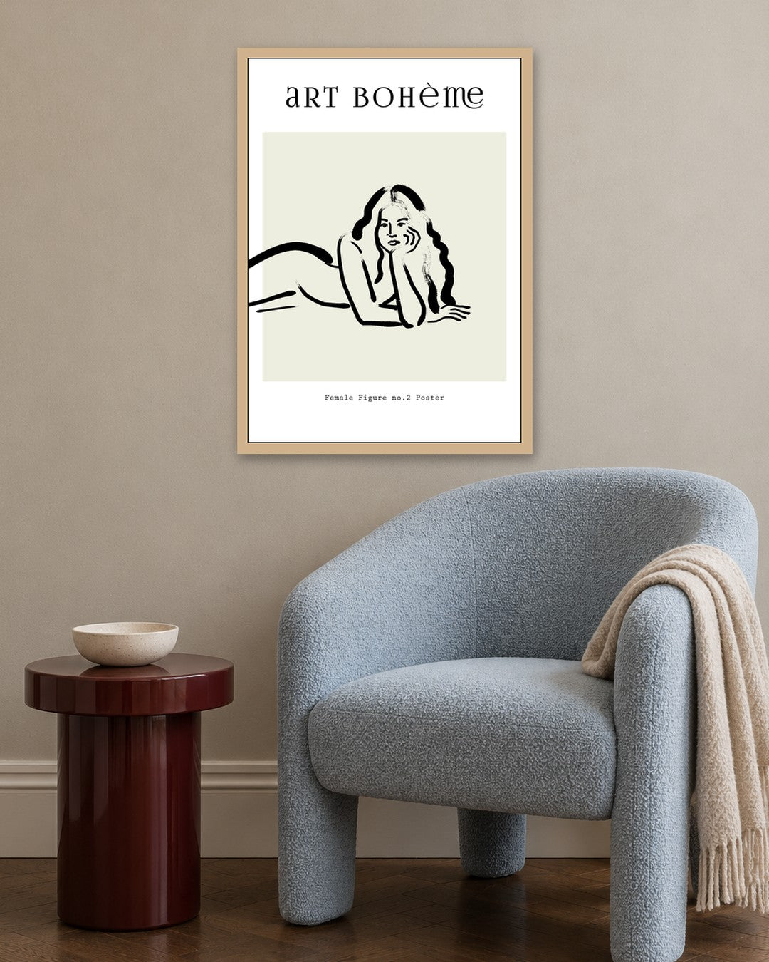 SENT Studio - Bohemian Poster No. 84 - oak frame in a room