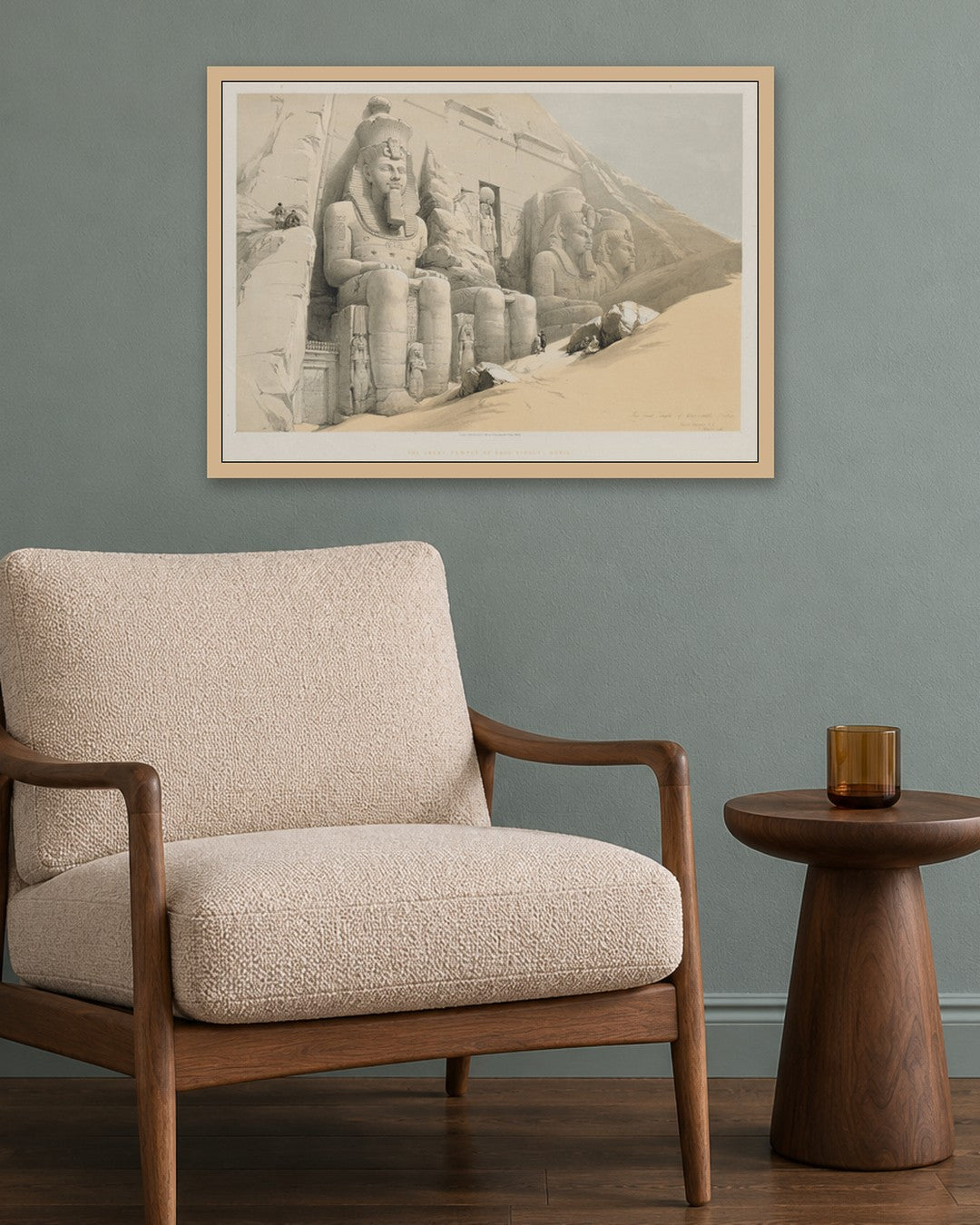 Louis Haghe - Egypt and Nubia, Volume I: The Great Temple of Aboo-Simble, Nubia - oak frame in a room