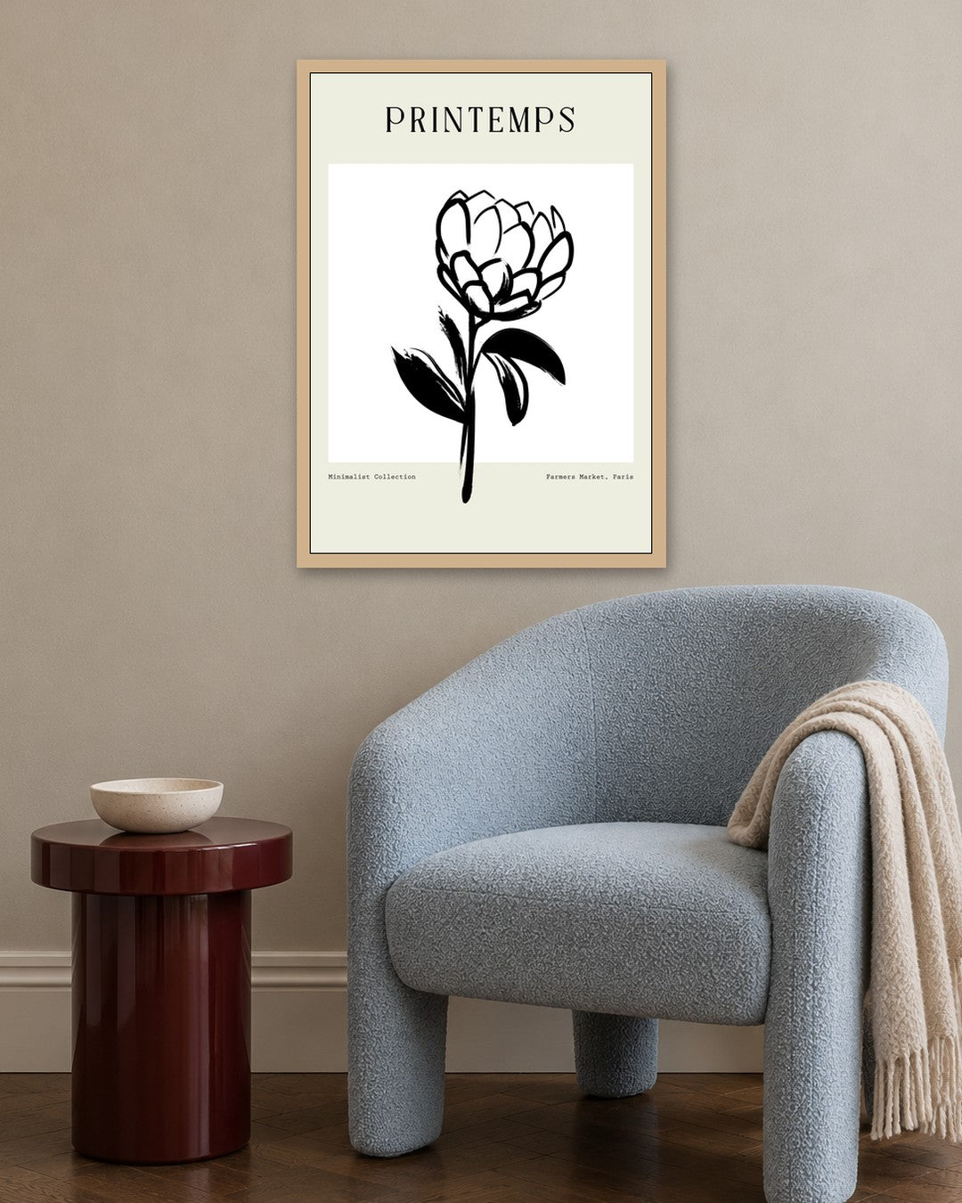 SENT Studio - Bohemian Poster No. 12 - oak frame in a room